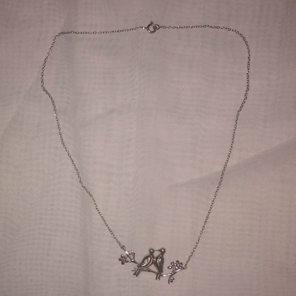 Sterling Silver Love Birds Necklace